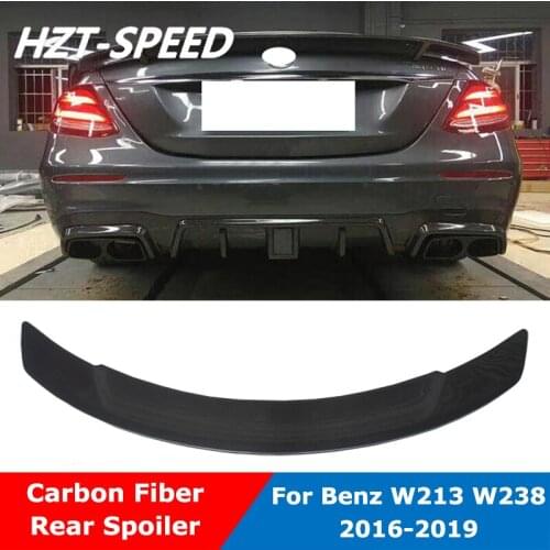 RT Style Carbon Fiber Material Trunk Wing Roof Window Rear Spoiler For Benz E Class W213 W238 E200L Coupe Sedan 2016-2019