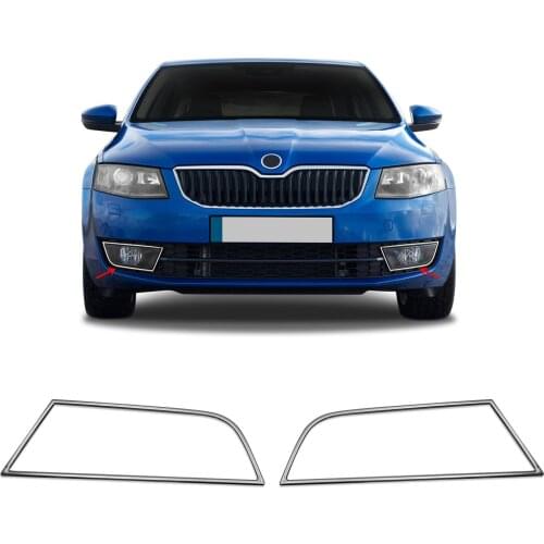Skoda Octavia A7 Chrome Fog Headlight Frame 2 Piece (2013-2017)