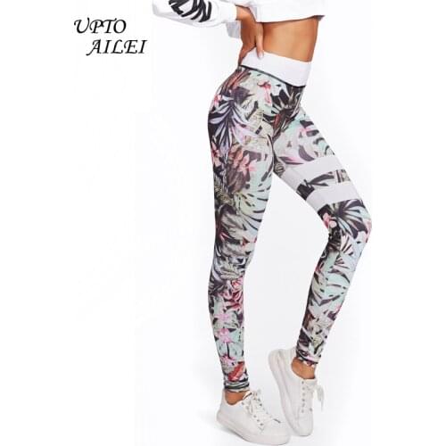 Exercise Clothing For Women Flower Green Forest Printed Push Up Sexy Fitness Workout Leggings Pants Summer Spandex legginsy