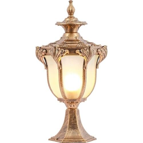 Outdoor Pillar lamp European Villa Courtyard Gate Column Light waterproof black Aluminium garden landscape lamps pillar lighting