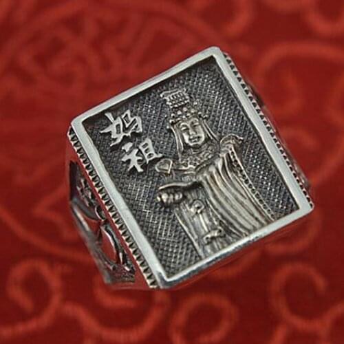 Jewelry, 999 sterling silver restoring ancient ways ring men ring sea goddess of men and women sterling silver ring