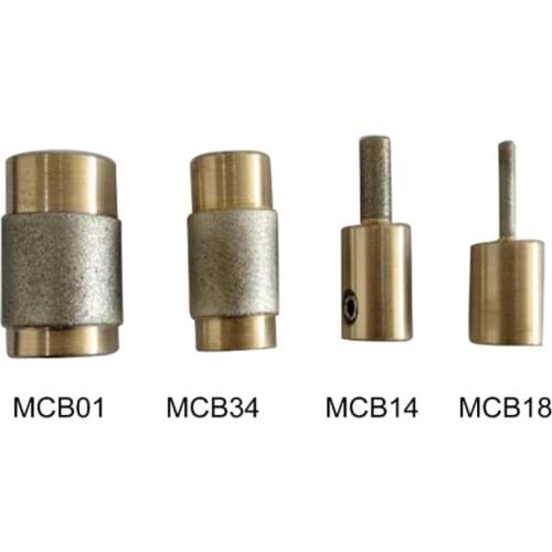 1'' 1/4'' 3/4" 1/8'' MCB01 MGB34 MCB18 MGB14 Brass Core Grit Stained Glass Grinder Bit HeadFor Glass Stone polishing machine