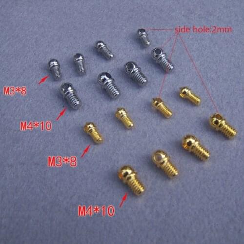 100pieces/lot M3x8mm M4x8mm m4x10mm eye screw with 2mm side hole lighting hardware crystal fittings accessories free shipping
