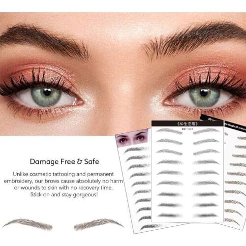 6D Natural Eyebrow Tattoo Sticker False Eyebrows Waterproof Eye Lamination eyebrows Tool Fake Lasting Brow Makeup Long Cosm W8E3