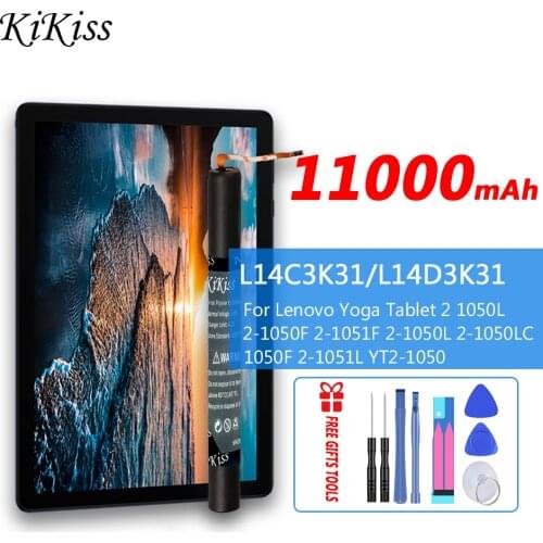 L14C3K31 / L14D3K31 11000mAh Battery for Lenovo Yoga Tablet 2 1050L 1050F 2-1050F 2-1051F 2-1050L 2-1050LC 2-1051L Yt2-1050