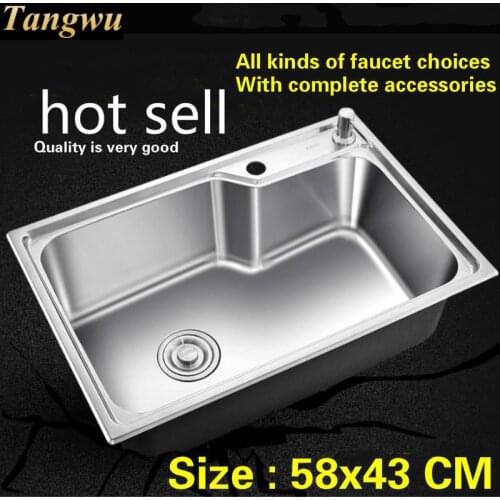 Free shipping Household mini Kitchen sink durable 0.8 mm 304 stainless steel hot sell 58x43 CM