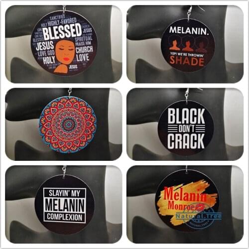 Free Shipping!Melanin wooden earrings