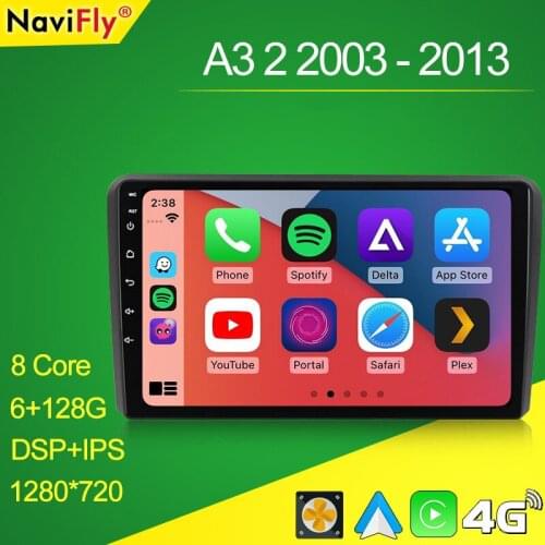 Wireless Carplay Android Auto For Audi A3 2 8P 2003 - 2013 S3 2 2006 - 2012 RS3 Car Radio Multimedia Video Player Navigation GPS