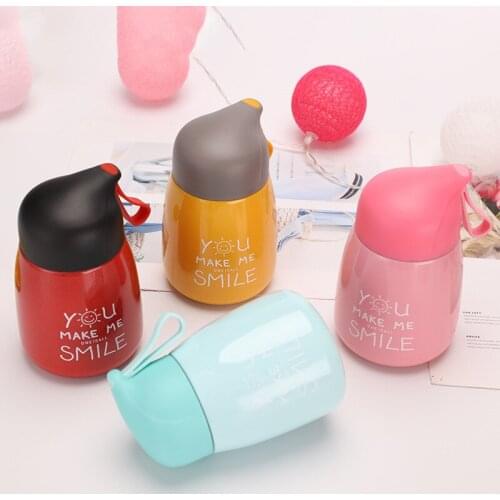 Thermos Bottle 304 Stainless Steel Cute Thermal Water Bottles Vacuum Flask Leakproof Portable Belly Cups 250ML for Kids Girls