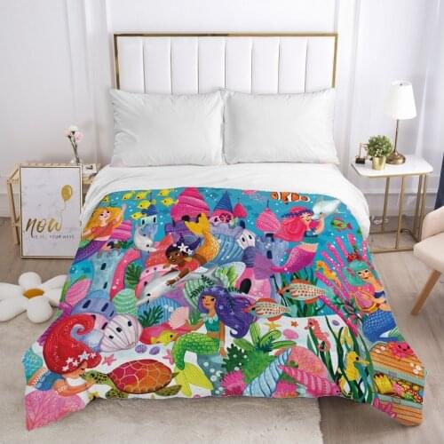 Cartoon Childrens Duvet cover Quilt/Blanket/Comfortable Case Bedding for kids baby boy girls 140x200 240x220 for Home Car fish