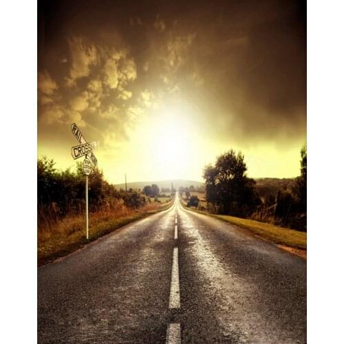 5x7ft Road in Wild Sunset Photography Backdrops Photo Props Studio Background
