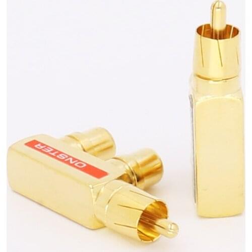 Hifi 2PCS Gold RCA AV Audio F Splitter Plug Adapter 1 Male to 2 Female
