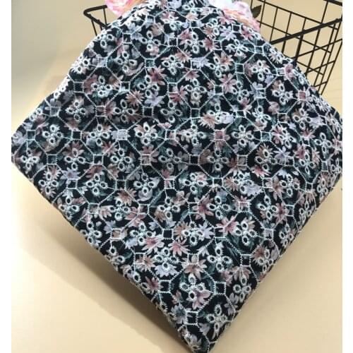 Printed cotton fabric Pure cotton hollow embroidery floral Lightweight, comfortable breathable womens fabric