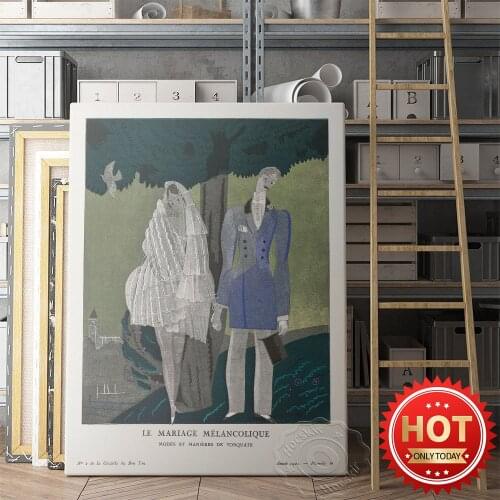 Charles Martin Art Prints, The Melancholy Marriage Modes Et Manieres De Torquate Wall Painting, Vintage Fashion Figure Poster