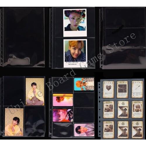20PCS For A4 B5 Album Size 1 2 3 4 6 8 9 pockets cards Photo Album cards page for Magical collection board game star Post card