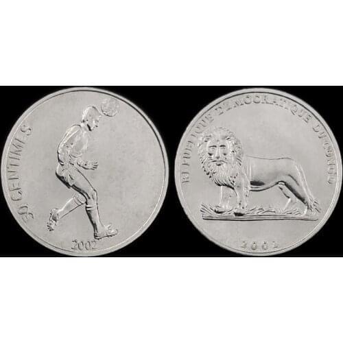 Congo 50 Cent Coin Football Real Original Coins Collectibles Authentic Unc