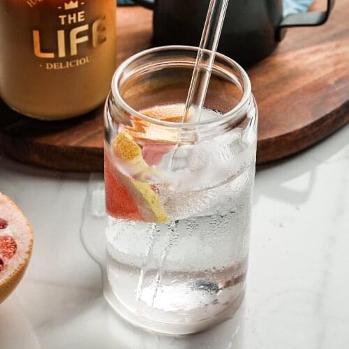 Canned Glass Breakfast Cup Creative Cocktail Glass Milk Glass Whiskey Cup Party Bar Drink Transparent Wine Set Home Gifts