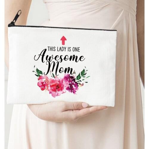 Cosmetic Bags Awesome Mom Party Makeup Bag Toiletries Organizer Pouch Purses Wedding Gifts Mother Day Gift Fashion