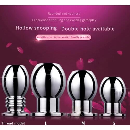 Metal Hollow Butt Plug Screw Thread Anal Plug Sex Toys For Woman Men Anal Expanding Enema Anal Extend Sex Toys Adult Products