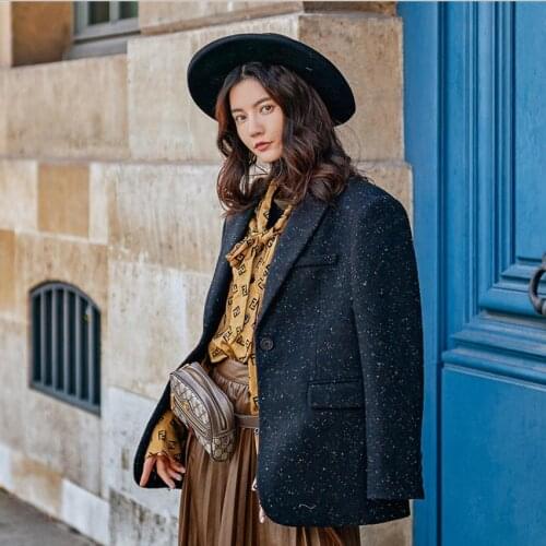 Fashion brand wool blazers coat 2020 spring Starry embellishment blazer female fashion woolen jacket outwear wq1108 dropship