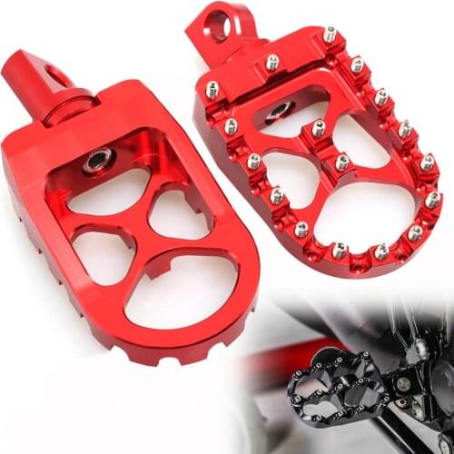 Motorcycle MX Red Footpeg Footrest Foot Peg Rests Pedal For Harley Dyna Softail Road King Sportster 883 1200 CVO Custom Fat Boy