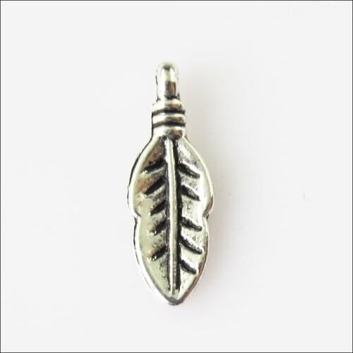 New 70Pcs Tibetan Silver Color Tiny Leaf Charms Pendants 6x17mm
