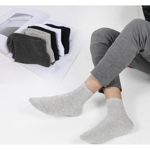 New Products For Autumn Mens Business Solid Color Stockings Casual All-match Breathable, Comfortable And Soft 100 Cotton