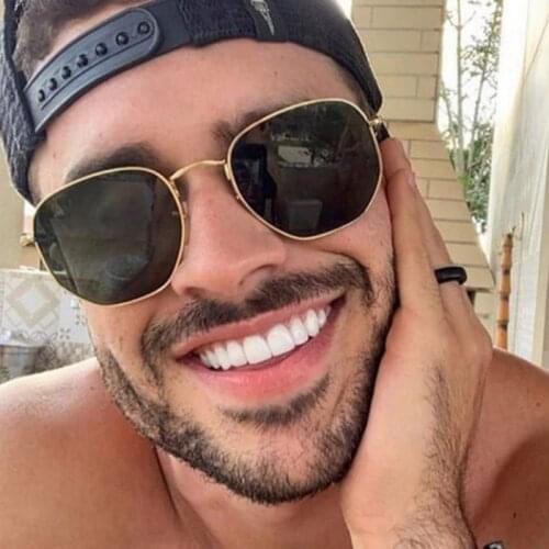 2021 Small Square Fashion Sunglasses Women Retro Metal Mirror Summer Sun Glasses Female Oculo De Sol Feminino UV400 Brand Shades