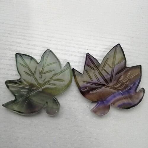 1pcs Natural Rainbow Fluorite Leaves Pendant Quartz Crystal Leaf Necklace Healing Crystal Charms Women Jewelry Gift