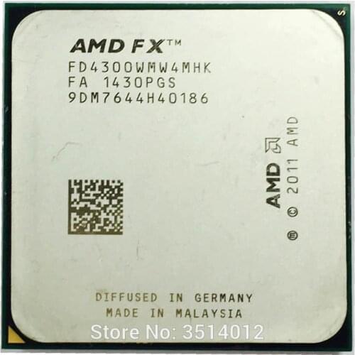 AMD FX-Series FX-4300 FX 4300 3.8 GHz Quad-Core CPU Processor FD4300WMW4MHK Socket AM3