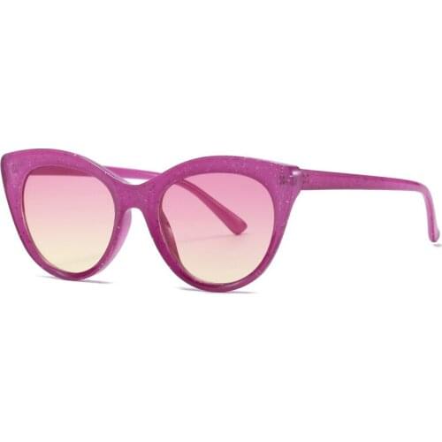 New Fashion Cat eye Sunglasses Women Crystal Purple Colorful Eyeglasses Female Shades Designer Gafas De Sol