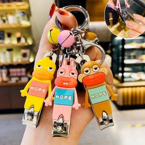 Creative Cartoon Animal Monkey Bunny Keychain Cute Kids Gifts Key Chain Computer Nail Clipper Key Chain Bag Pendant Trinket D760