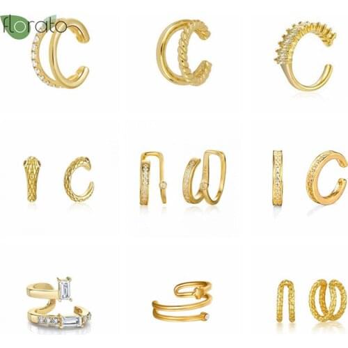 Vintage Punk Crystal Geometry Ear Clip 925 Sterling Silver Cuff Earrings For Women Non Pierced Clip On Women Earrings Jewelry