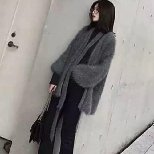 Ladies Jacket Coat Fleece Belt Tie Cardigan Pockets Jacket Top Warm Coat