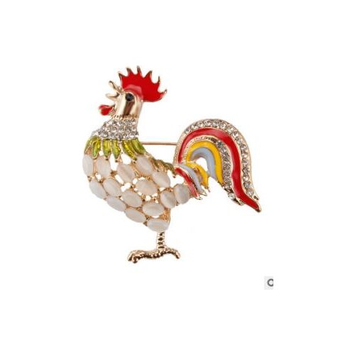 Women Gift Flower Multi New fashion color cock badge Brooch handmade Cloisonne Enamel Brooch femaleWomen Party