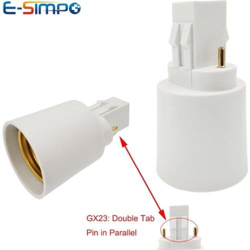 2pcs GX23 2pin to E26/e27 Light Socket adapter GX23-2 to E26 led lamp holder converter Install Standard E26/e27 to Gx23 Socket