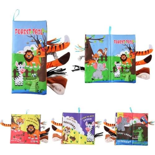 3D Animal Tail Ocean Baby Cloth Soft Book Kids Learning Quiet Books Newborn Early Educational Farm Children Cartoon Toys
