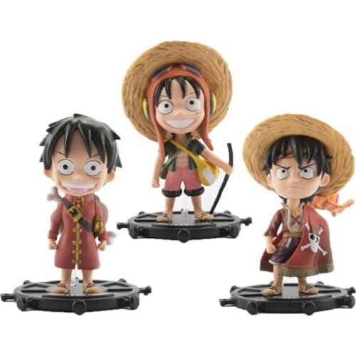 Bandai One Piece 12cm 3 Types of One Piece Monkey D. Luffy Anime Model Toy Anime Model Decoration Doll Boy Toy