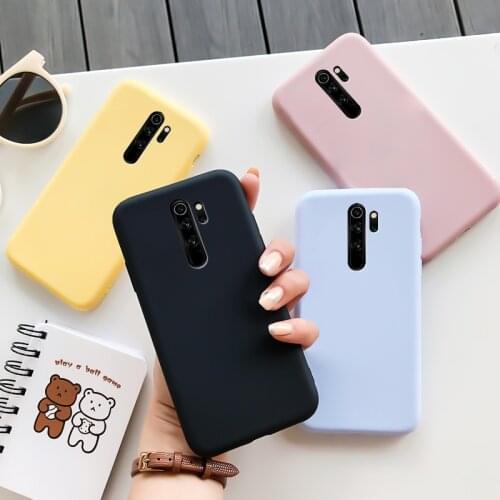 For Xiaomi Redmi Note 8 Pro Case Silicone Macaron Colors Candy For Redmi Note 8Pro Soft TPU Simple Black Casing Phone Back Cover