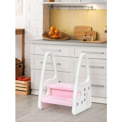 Kids Step Stool Learning Helper w/Armrest for Kitchen Toilet Potty Training