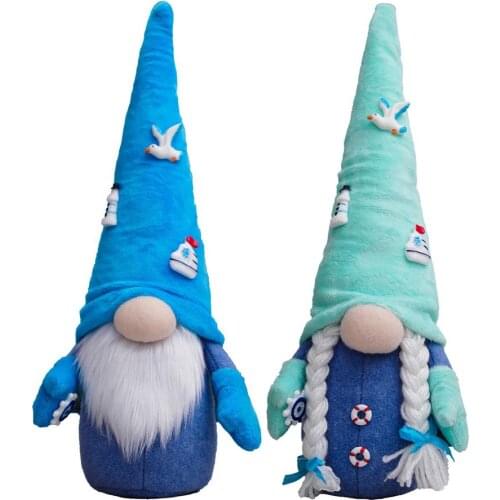 Gnomes Plush Doll Summer Tomte Ornaments Ocean Dwarf Decor Funny Standing Plush Dolls Decoration Accessories Supplies