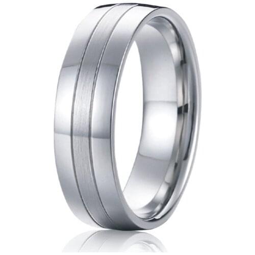 Classic luxury handmade custom cool 8mm silver color finger ring for men titanium jewelry wedding bands