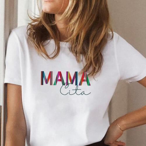 Mamacita 100%Cotton Colored Printed Women Tshirt Momlife Summer Casual O-Neck Short Sleeve Top Tee Mothers Day Gift Mom Shirt