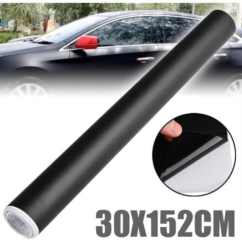 Mayitr 1pc 30x152cm Car Wrapping Foil Film Black Matt Flexible Bubble Free Car Stickers for Car DIY Decoration