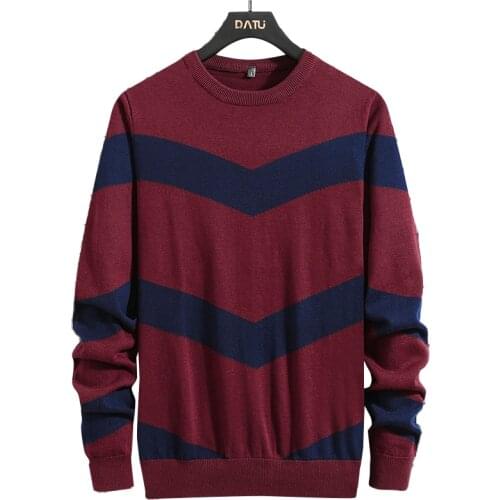 Mens new autumn/winter jacket full cotton stripe fashion casual multi-color joker wear sweater series size M,L,XL,XXL,XXXL