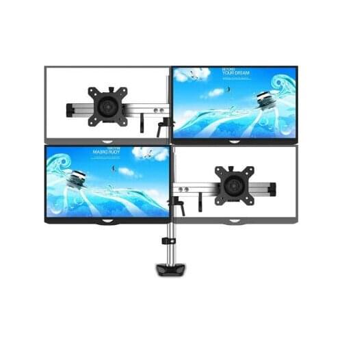 Desk mount Computer monitor bracket four-screen rotary lifting base desktop multi-screen stitching increase shelf 4 screen