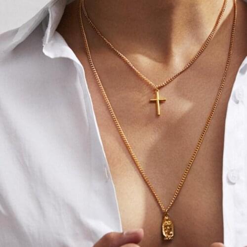 New Arrive Fashion Virgin Mary Cross Pendant Choker Necklace For Women Christian Jewelry Two Layers Chain Necklace Collares
