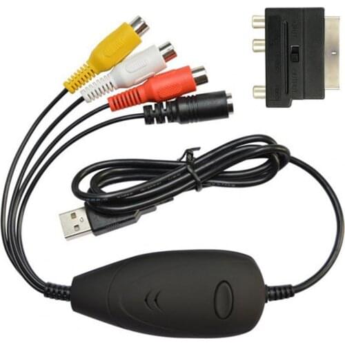 1.8m USB 2.0 Video Audio to HDD Converter Capture Card 3RCA Cable Scart RCA Adapter Converter for PC Computer Laptop