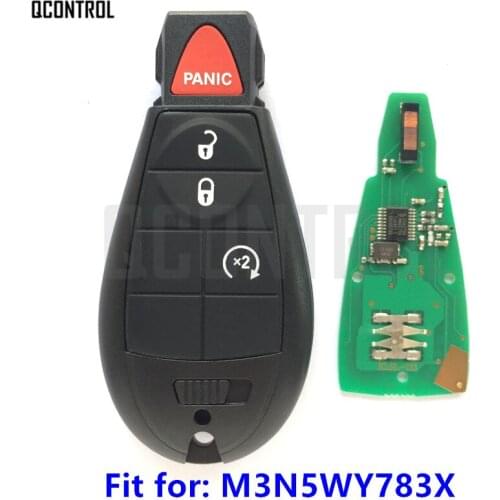 QCONTROL 4 Buttons Remote Smart Key for Chrysler Vehicle 300 Town & Country 433MHz M3N5WY783X / IYZ-C01C Keyless Entry