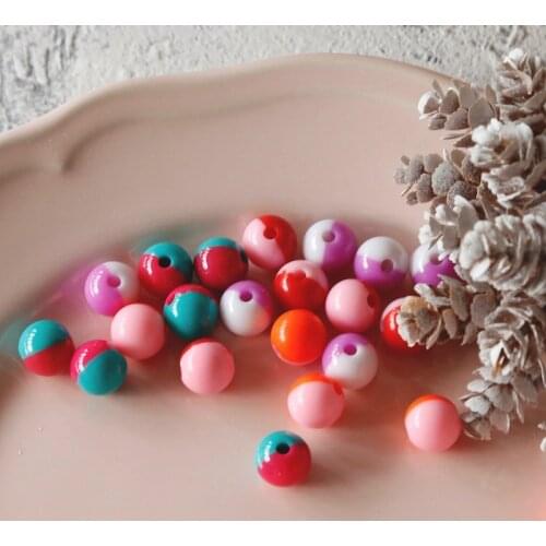 Collision bubble gum color resin ball Japan ins wind retro earrings jewelry diy hand-made accessories
